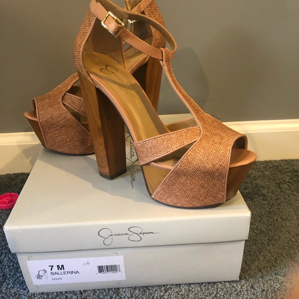Jessica Simpson platform wooden heels